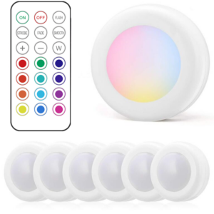 RGB hangulatfény-szett – 6 db-os fénykorong távirányítóval