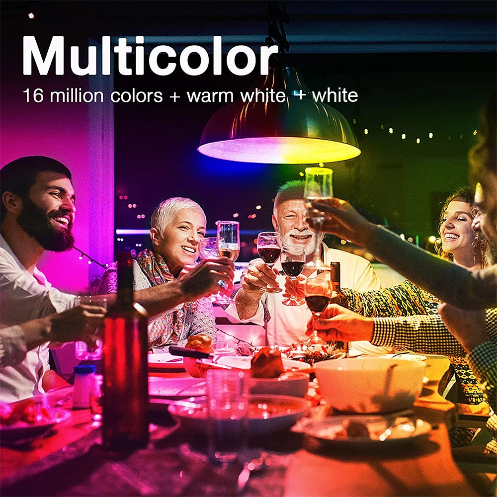 Tuya Wi‑Fi és Bluetooth RGB E27 okos LED-izzó - Image 2