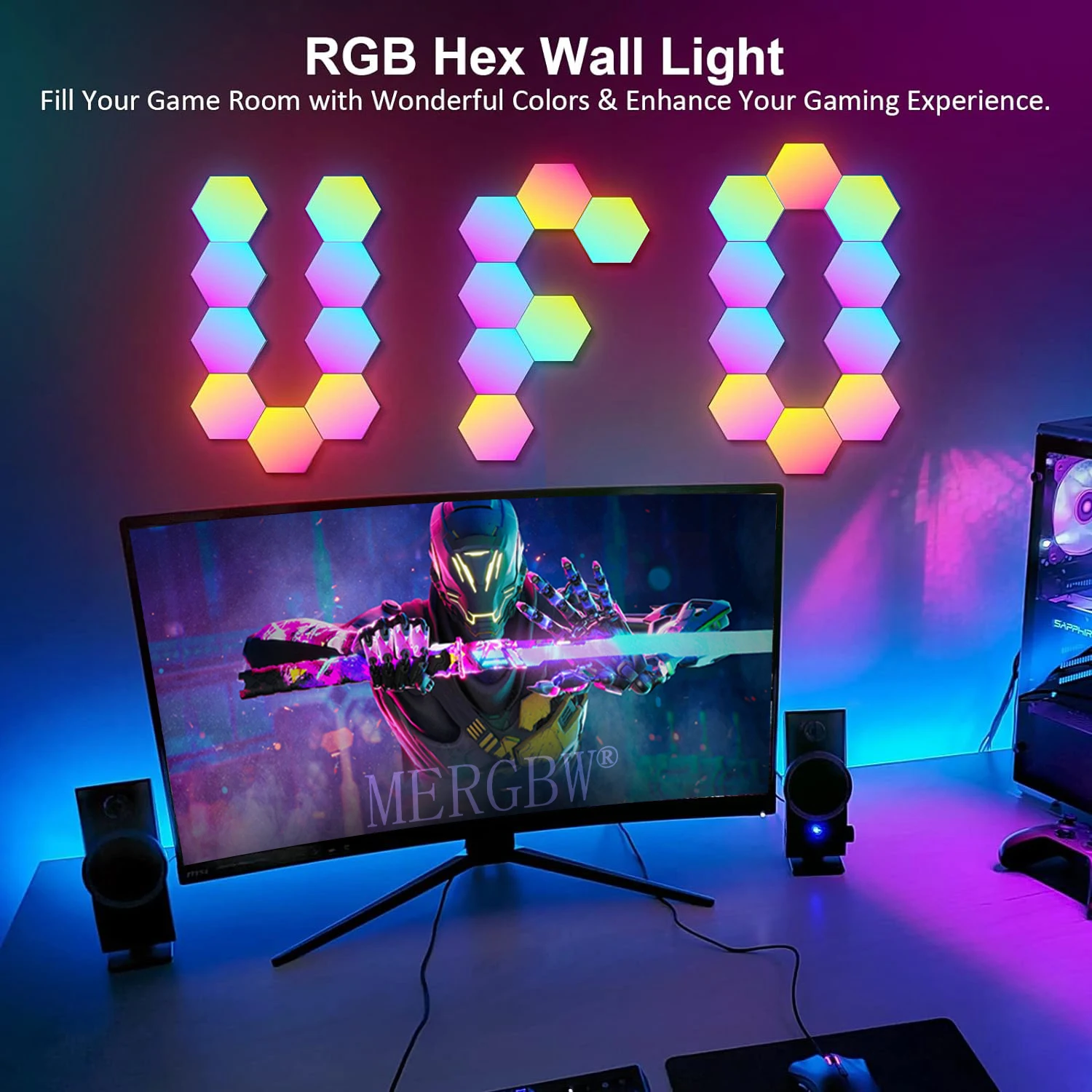 Smart RGB hexagon falilámpa – APP- és zene-szinkron vezérléssel - Image 6