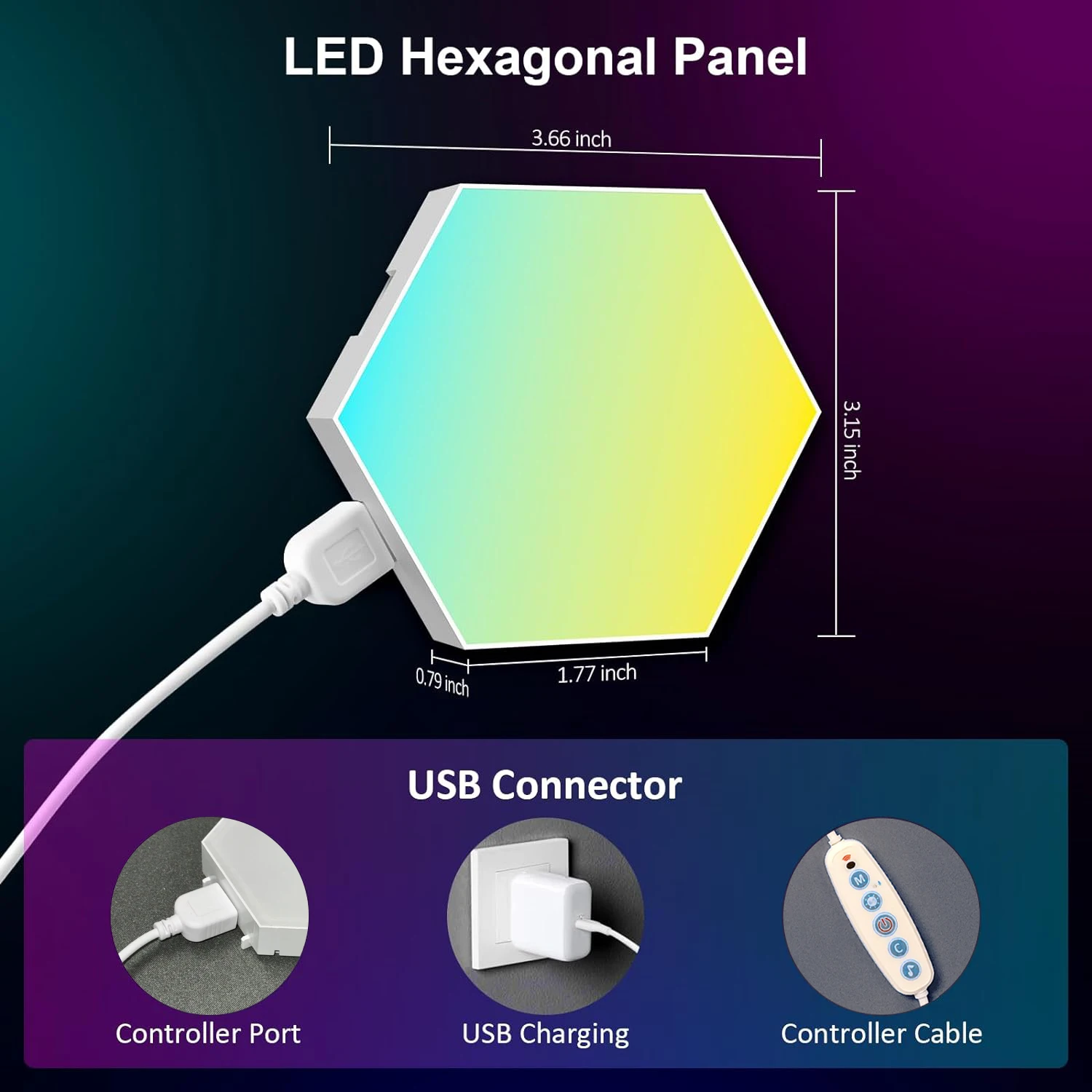 Smart RGB hexagon falilámpa – APP- és zene-szinkron vezérléssel - Image 16